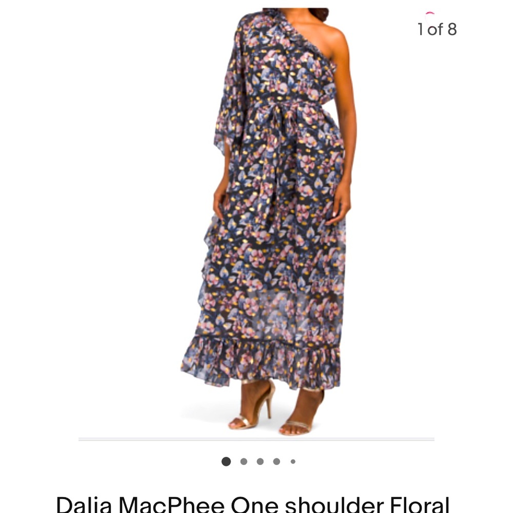 Dalia Macphee One Shoulder Floral Dress